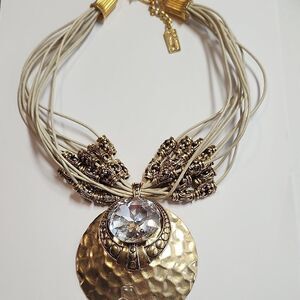 Anthony alexander Goldtone hammered Pendant Necklace